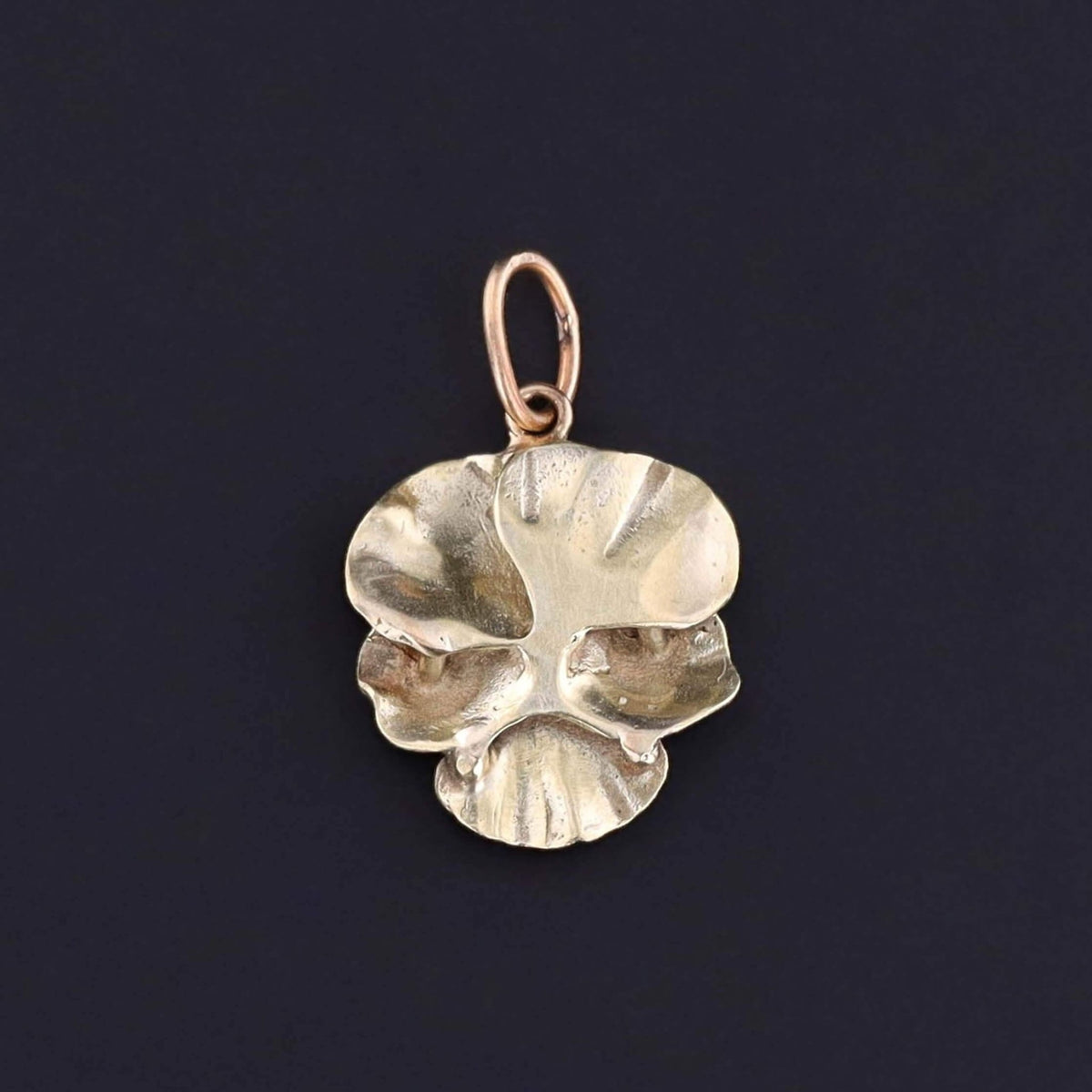Vintage Purple Enamel Pansy Charm of 14k Gold - Trademark Antiques