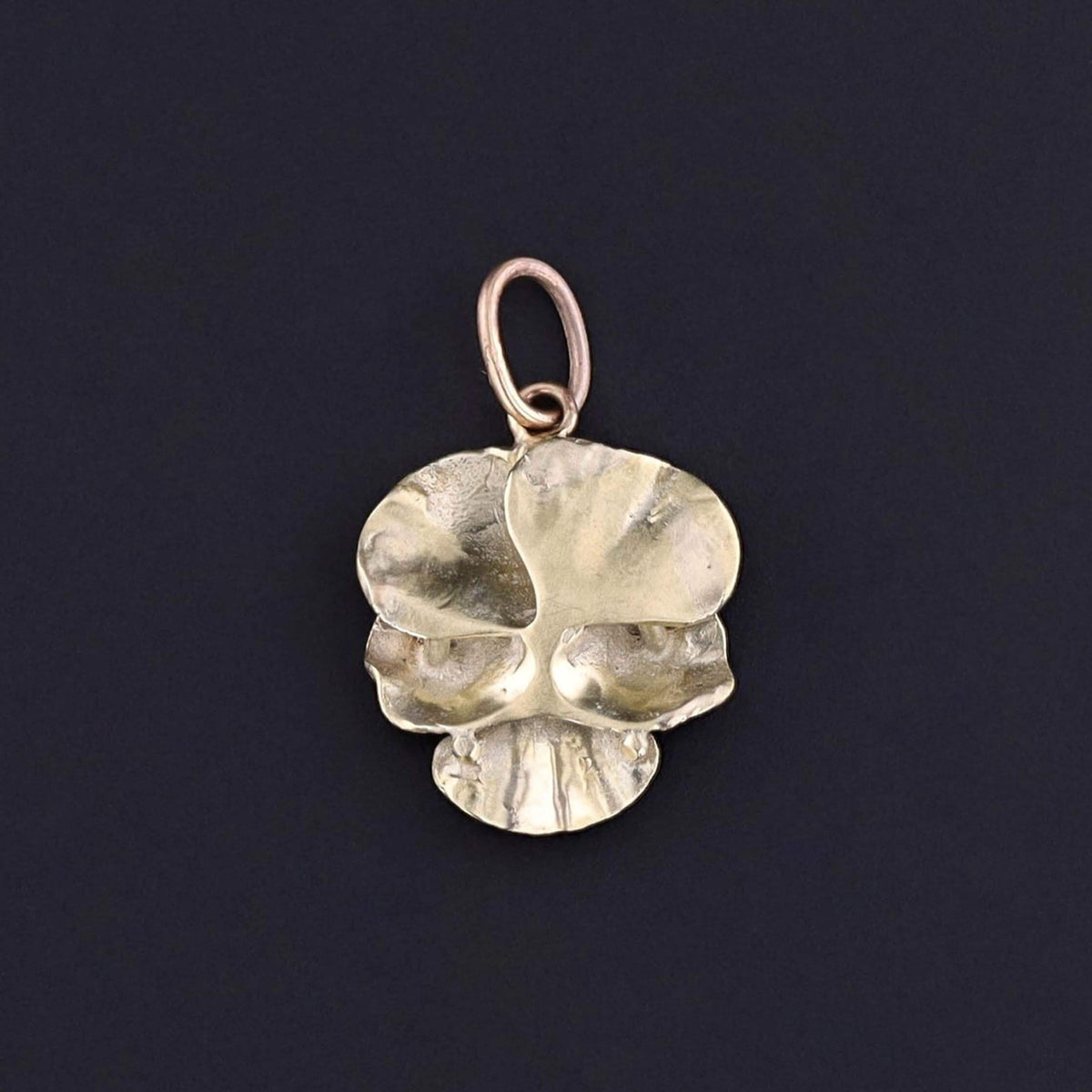 Vintage Purple Enamel Pansy Charm of 14k Gold - Trademark Antiques