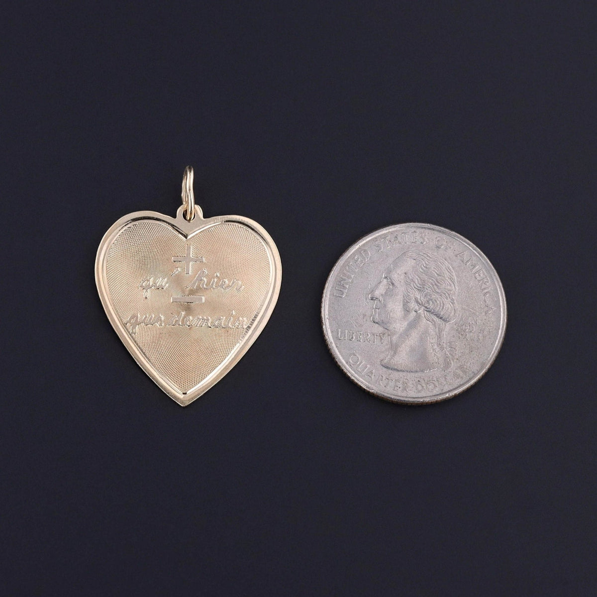 Vintage Qu' Hier Que Demain Pendant of 14k Gold - Trademark Antiques