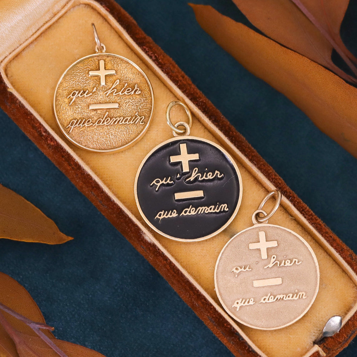 Vintage Qu&#39;hier Que Demain Pendant of 14k Gold - Trademark Antiques