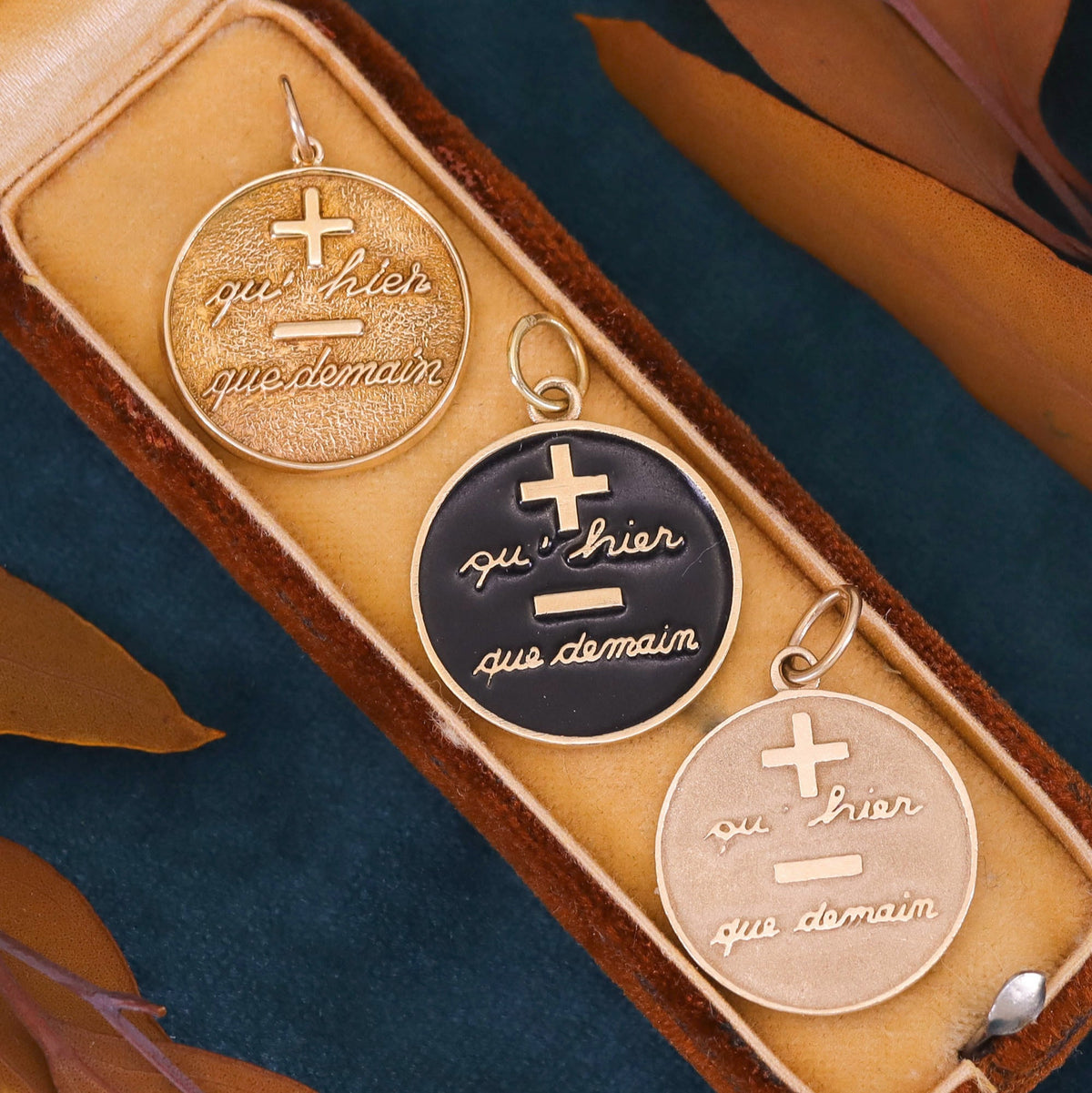 Vintage Qu&#39;hier Que Demain Pendant of 14k Gold - Trademark Antiques