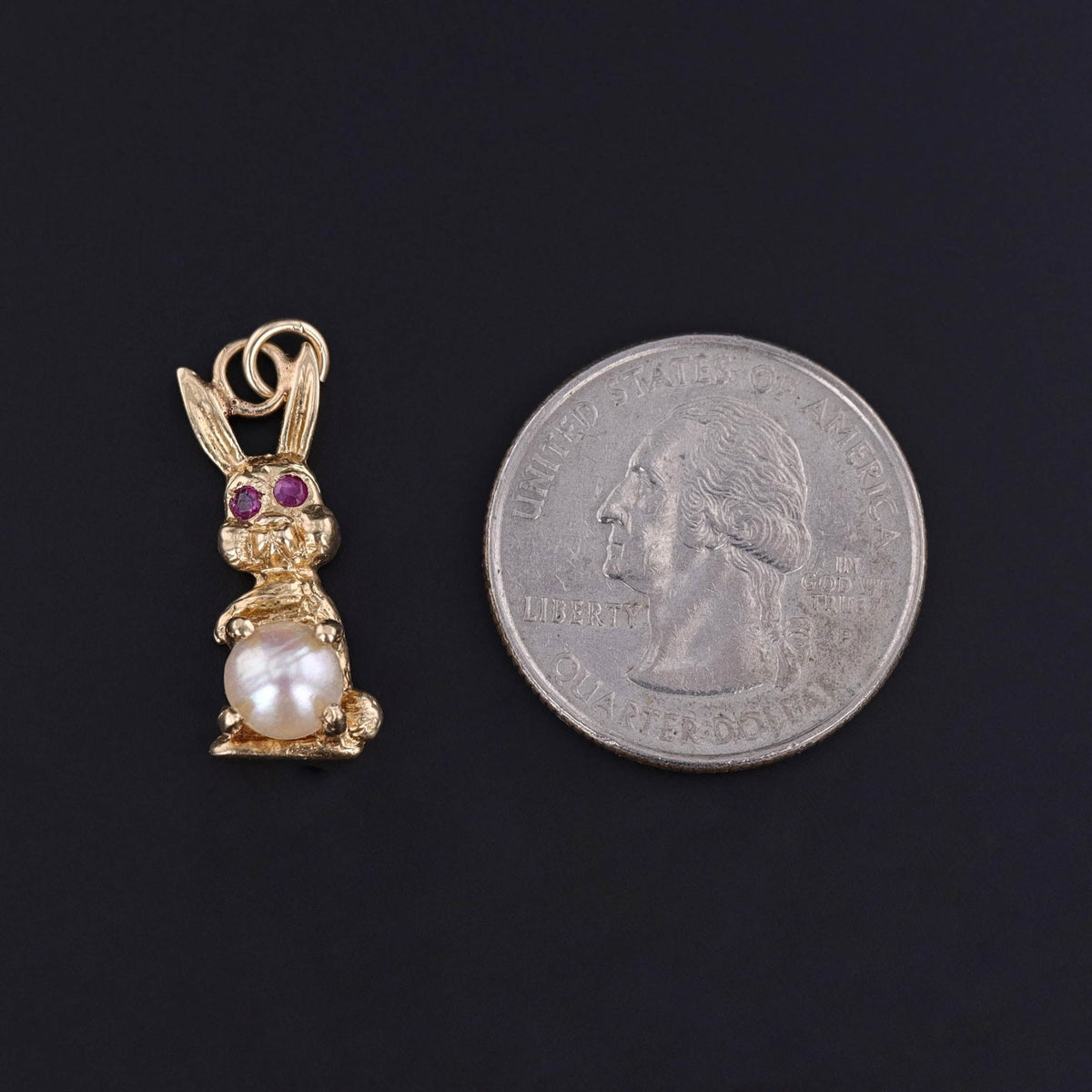 Vintage Rabbit Charm of 14k Gold - Trademark Antiques