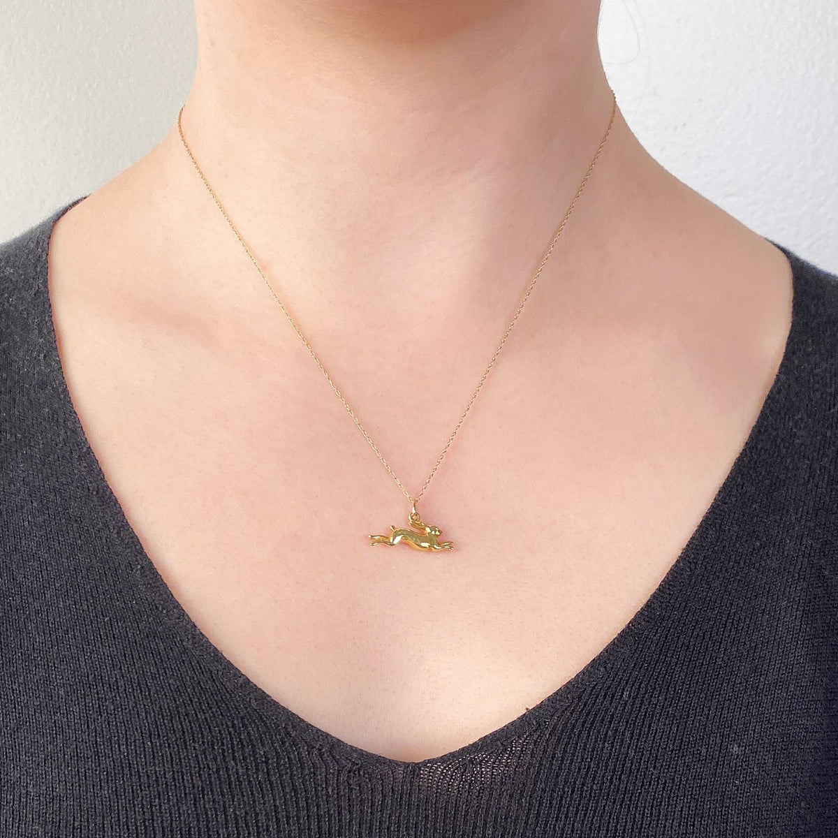 Vintage Rabbit or Hare Charm of 14k Gold - Trademark Antiques