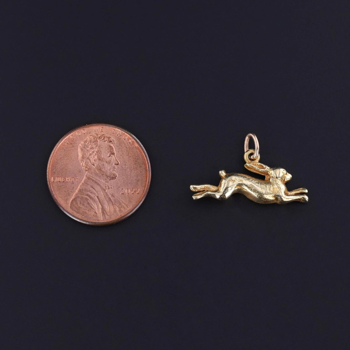 Vintage Rabbit or Hare Charm of 14k Gold - Trademark Antiques