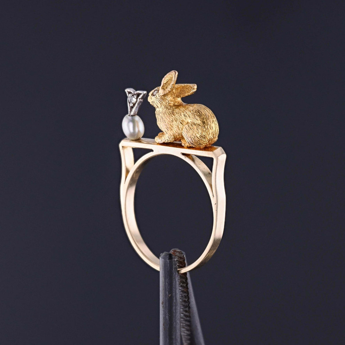 Vintage Rabbit Ring of 14k &amp; 18k Gold - Trademark Antiques