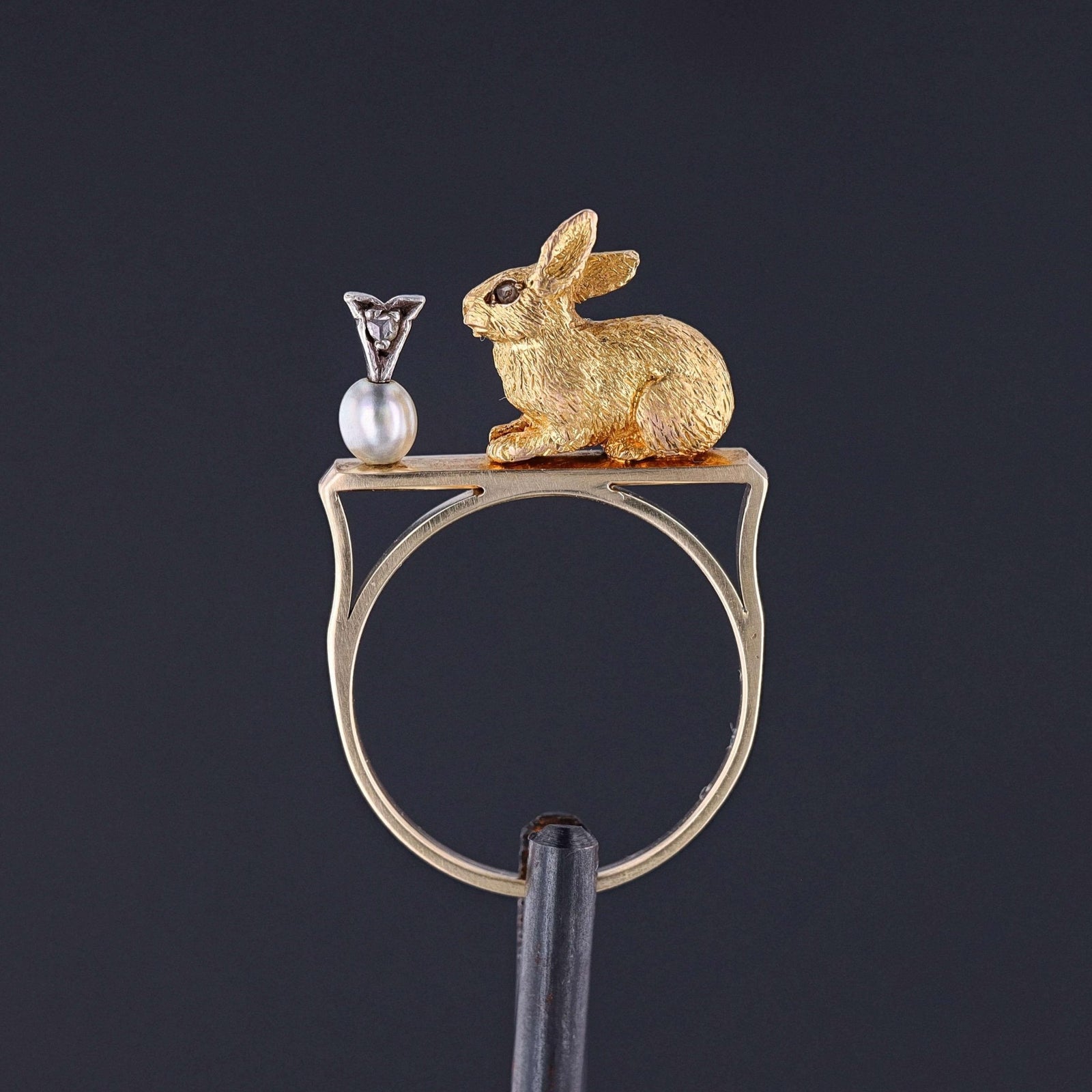 Vintage Rabbit Ring of 14k & 18k Gold - Trademark Antiques