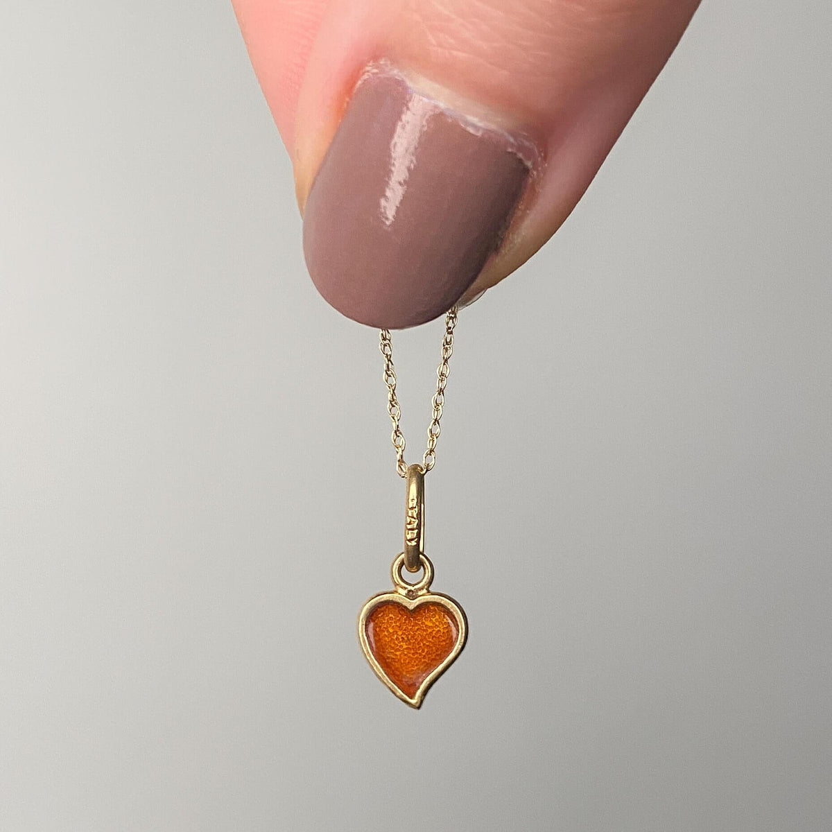 Vintage Red and Blue Enamel Heart Charm of 14k Gold - Trademark Antiques