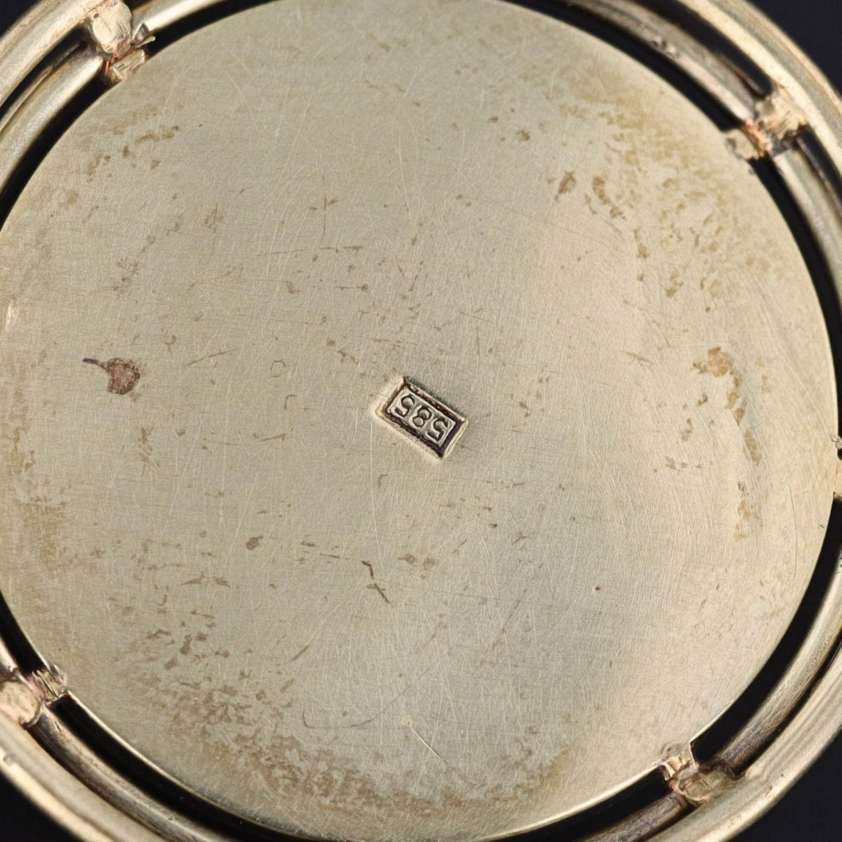 Vintage Reverse Painted Crystal Flower Pendant of 14k Gold - Trademark Antiques