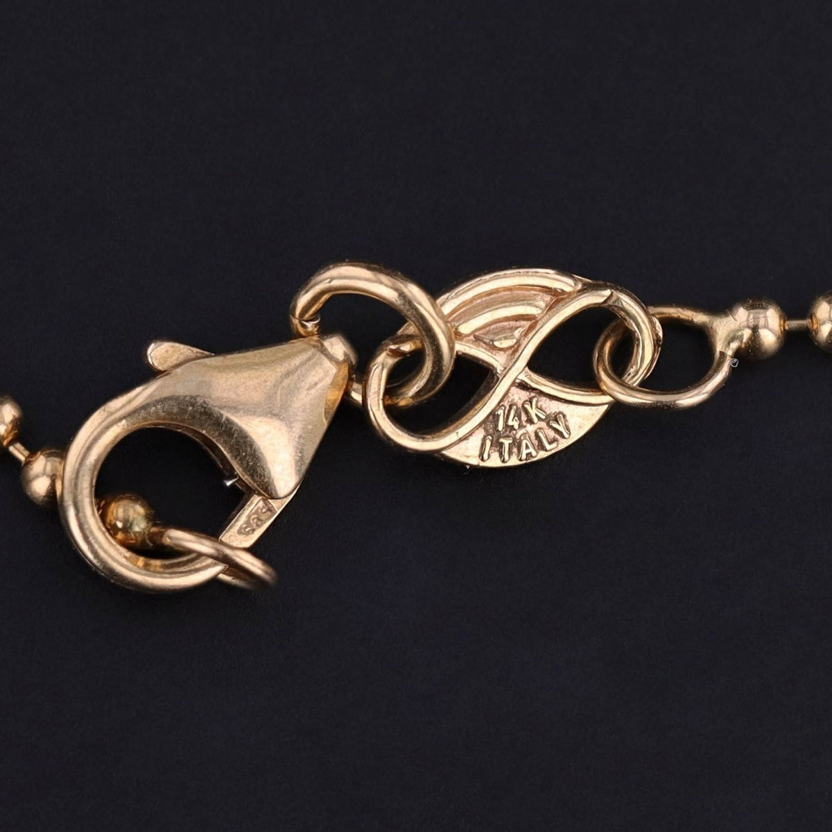 Vintage Reverse Painted Crystal Flower Pendant of 14k Gold - Trademark Antiques