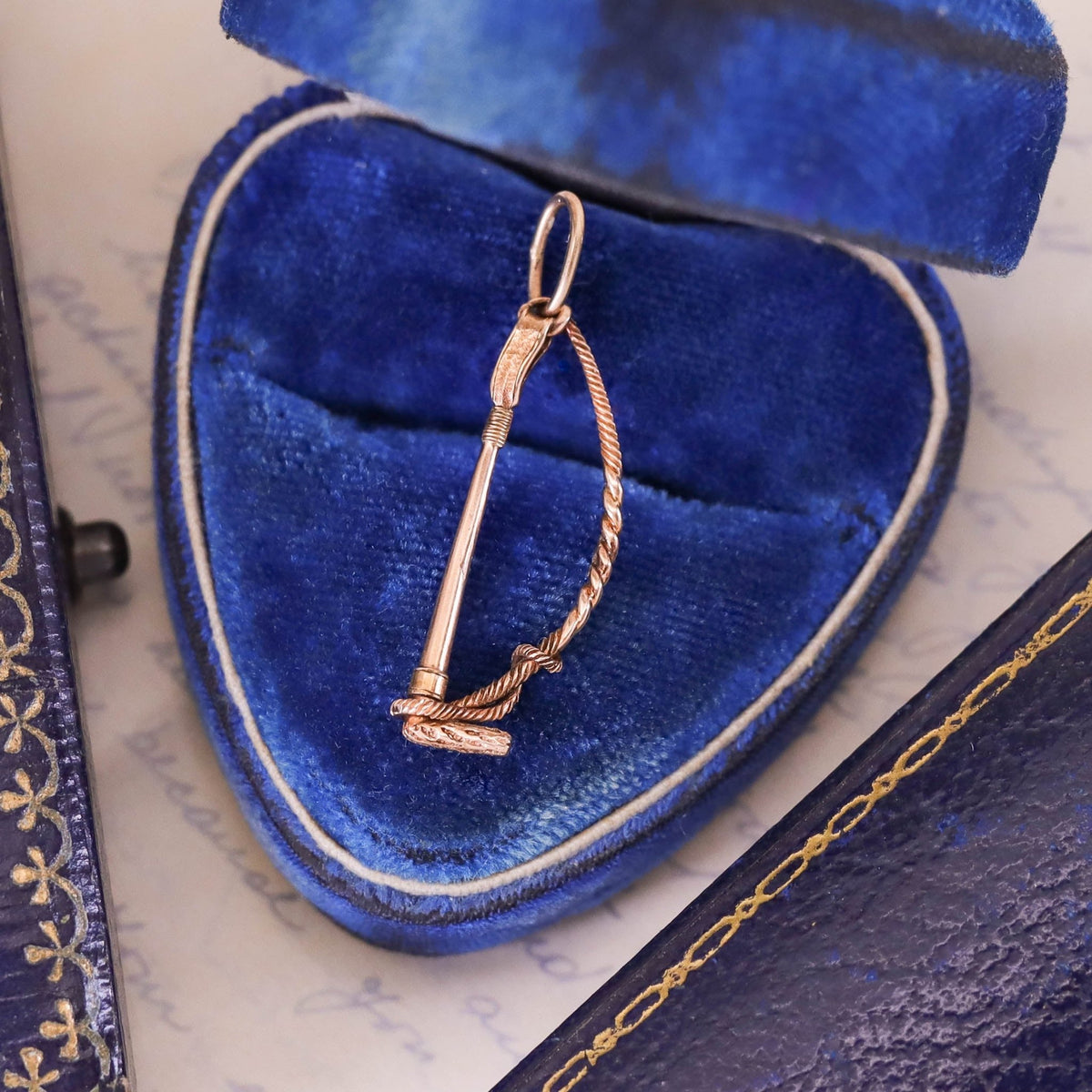 Vintage Riding Crop Conversion Pendant of 14k Gold - Trademark Antiques