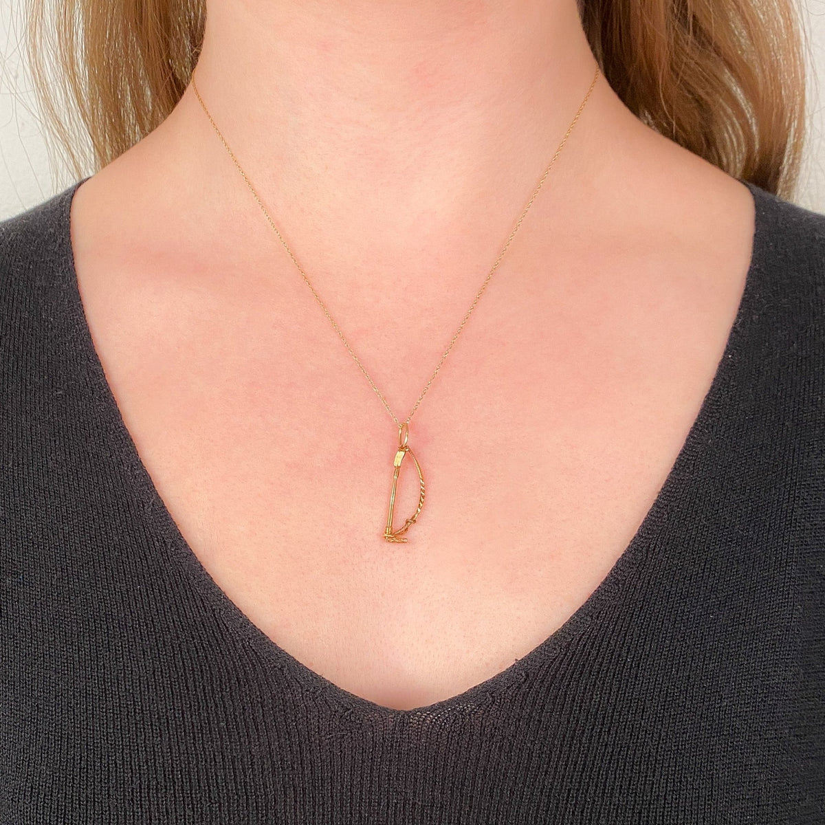 Vintage Riding Crop Conversion Pendant of 14k Gold - Trademark Antiques