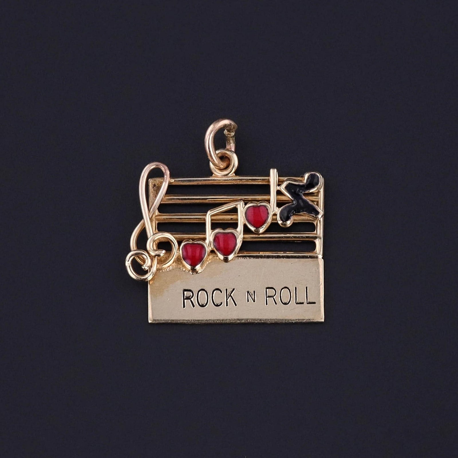 Vintage Rock n Roll Charm of 14k Gold - Trademark Antiques