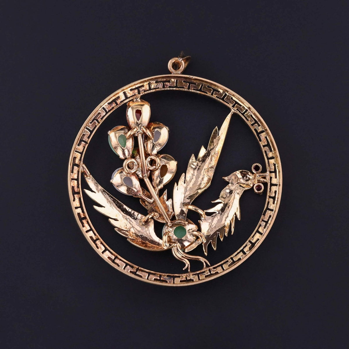 Vintage Rooster Pendant of 14k Gold - Trademark Antiques