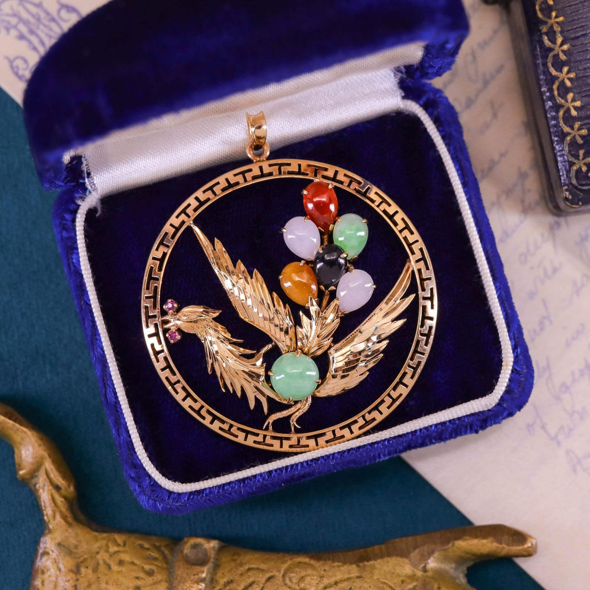 Vintage Rooster Pendant of 14k Gold - Trademark Antiques