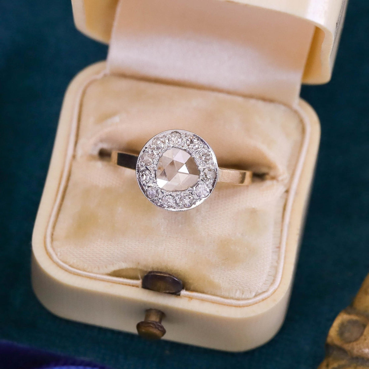 Vintage Rose Cut Diamond Ring of 14k and 18k Gold - Trademark Antiques