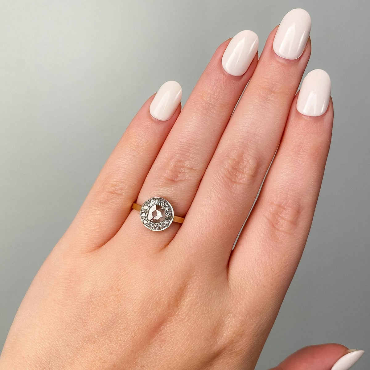 Vintage Rose Cut Diamond Ring of 14k and 18k Gold - Trademark Antiques