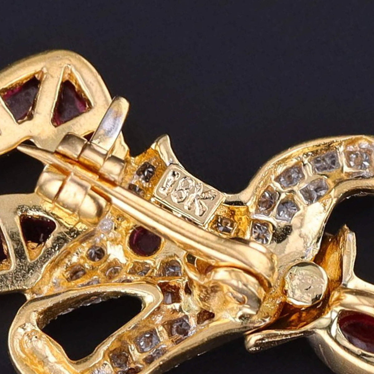 Vintage Ruby and Diamond Clown Pendant Brooch of 18k Gold - Trademark Antiques