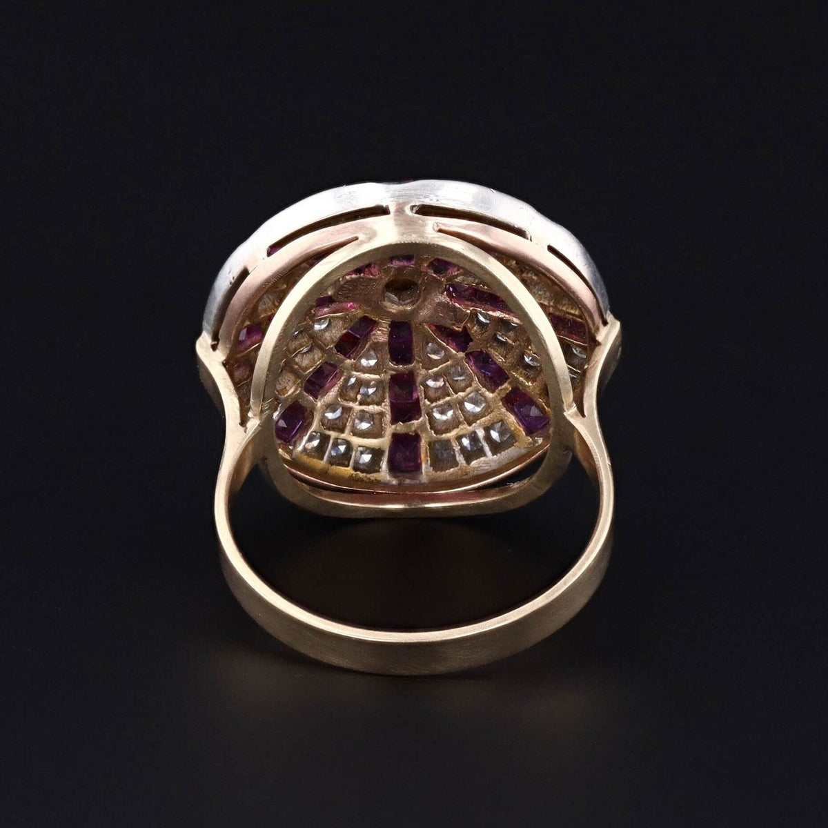 Vintage Ruby and Diamond Statement Ring - Trademark Antiques