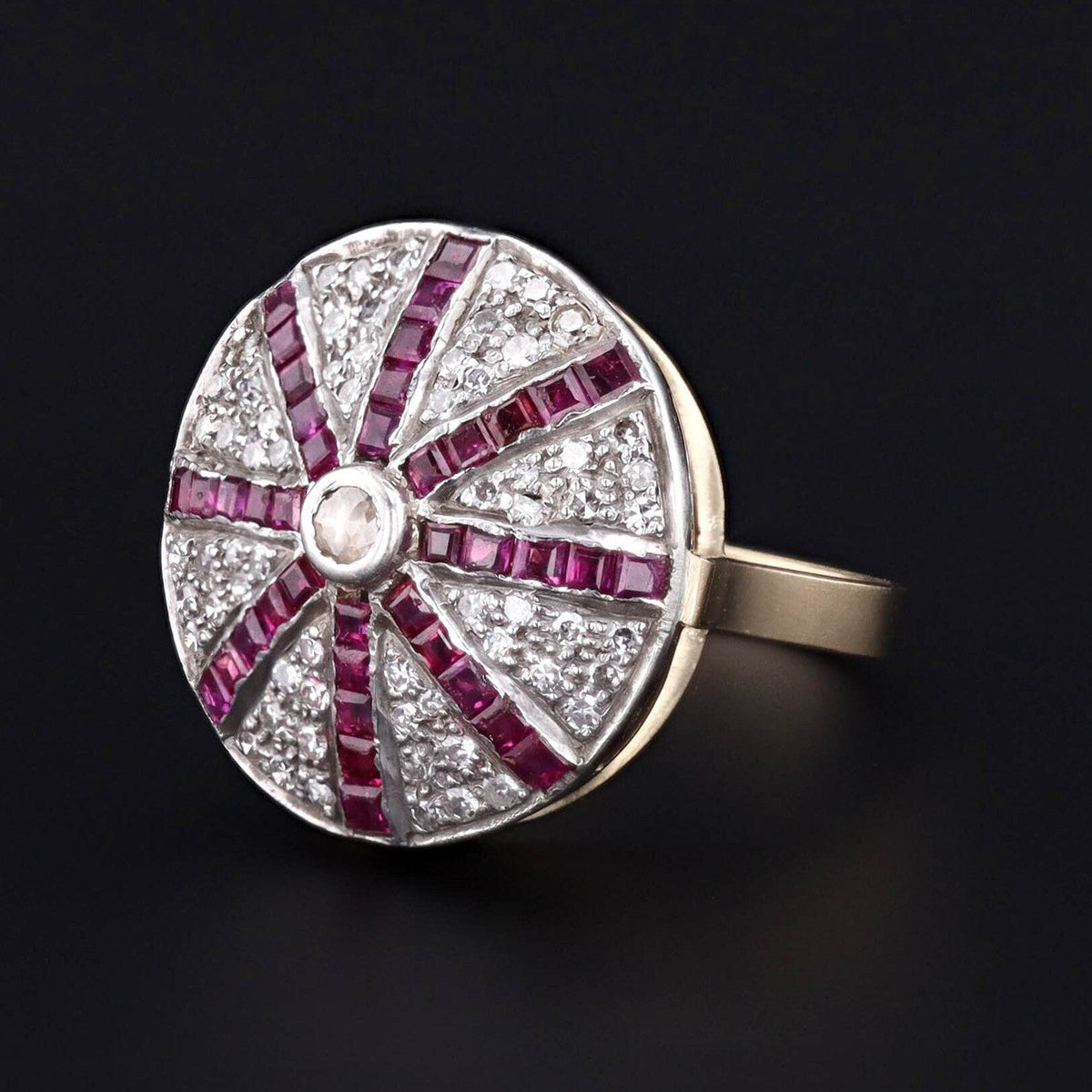 Vintage Ruby and Diamond Statement Ring - Trademark Antiques