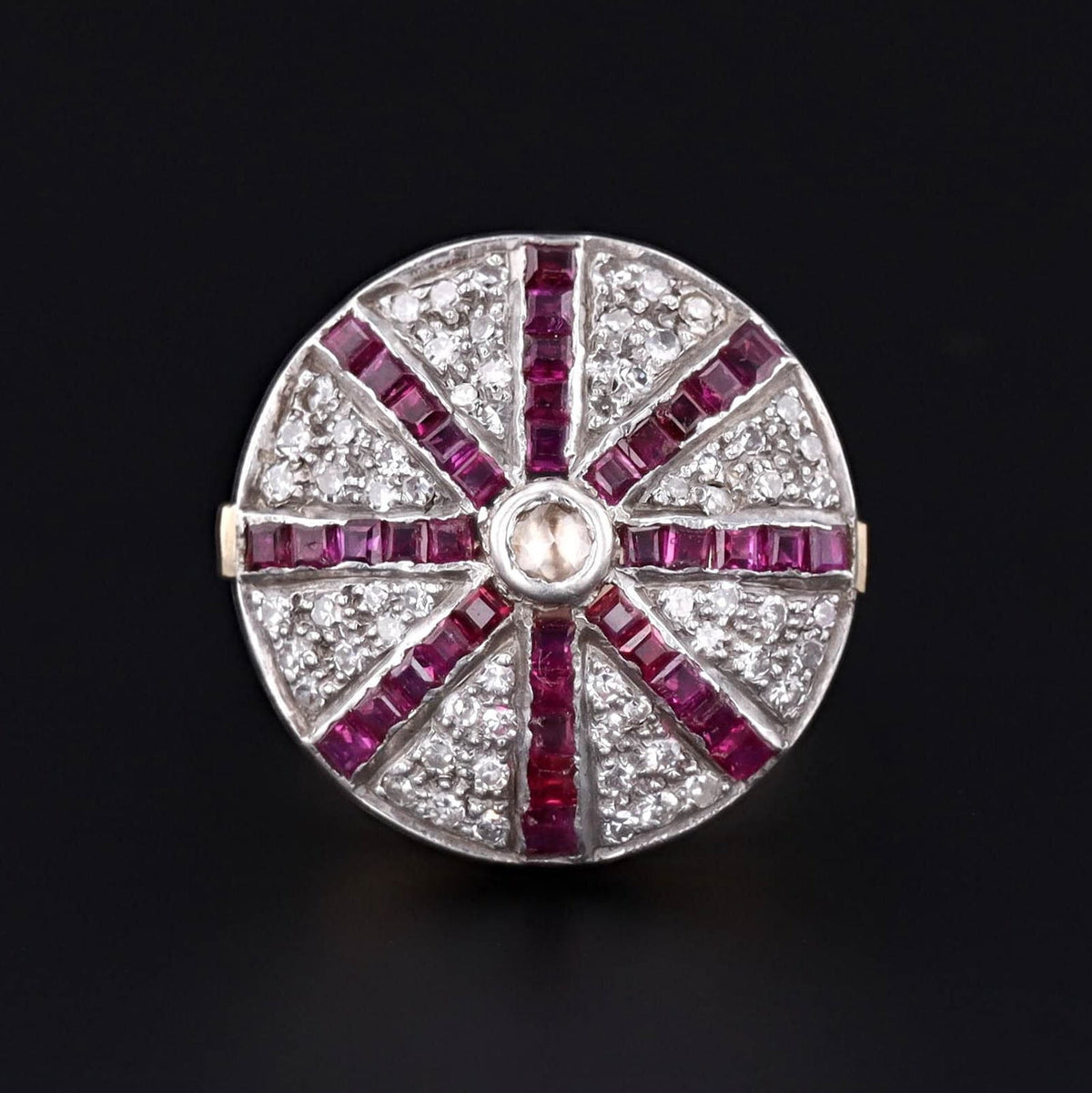 Vintage Ruby and Diamond Statement Ring - Trademark Antiques