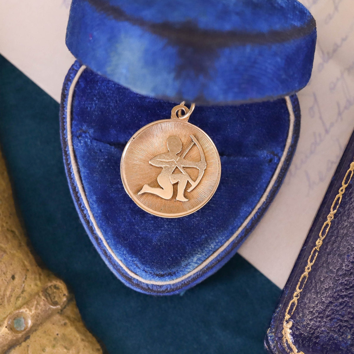 Vintage Sagittarius Pendant of 14k Gold - Trademark Antiques