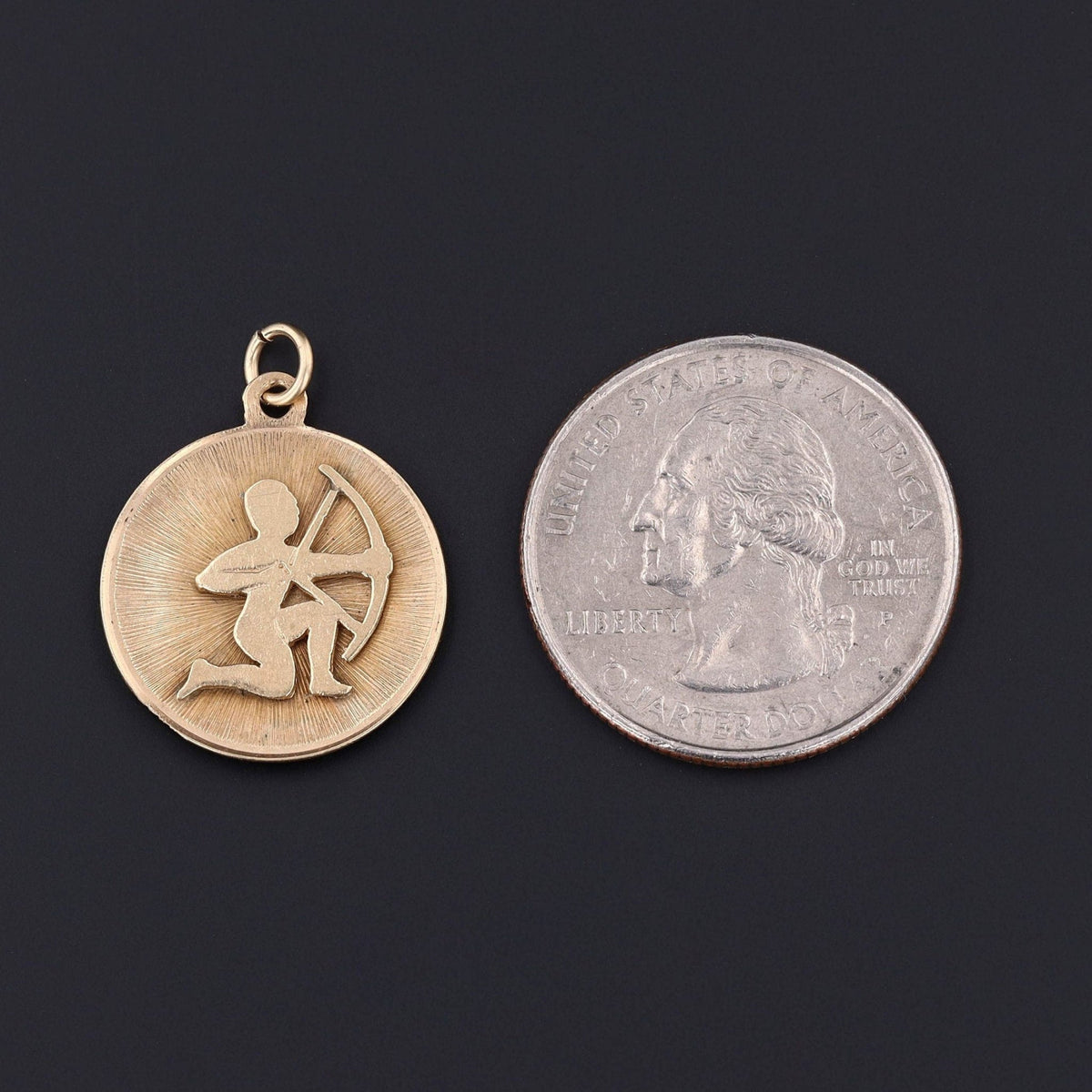 Vintage Sagittarius Pendant of 14k Gold - Trademark Antiques