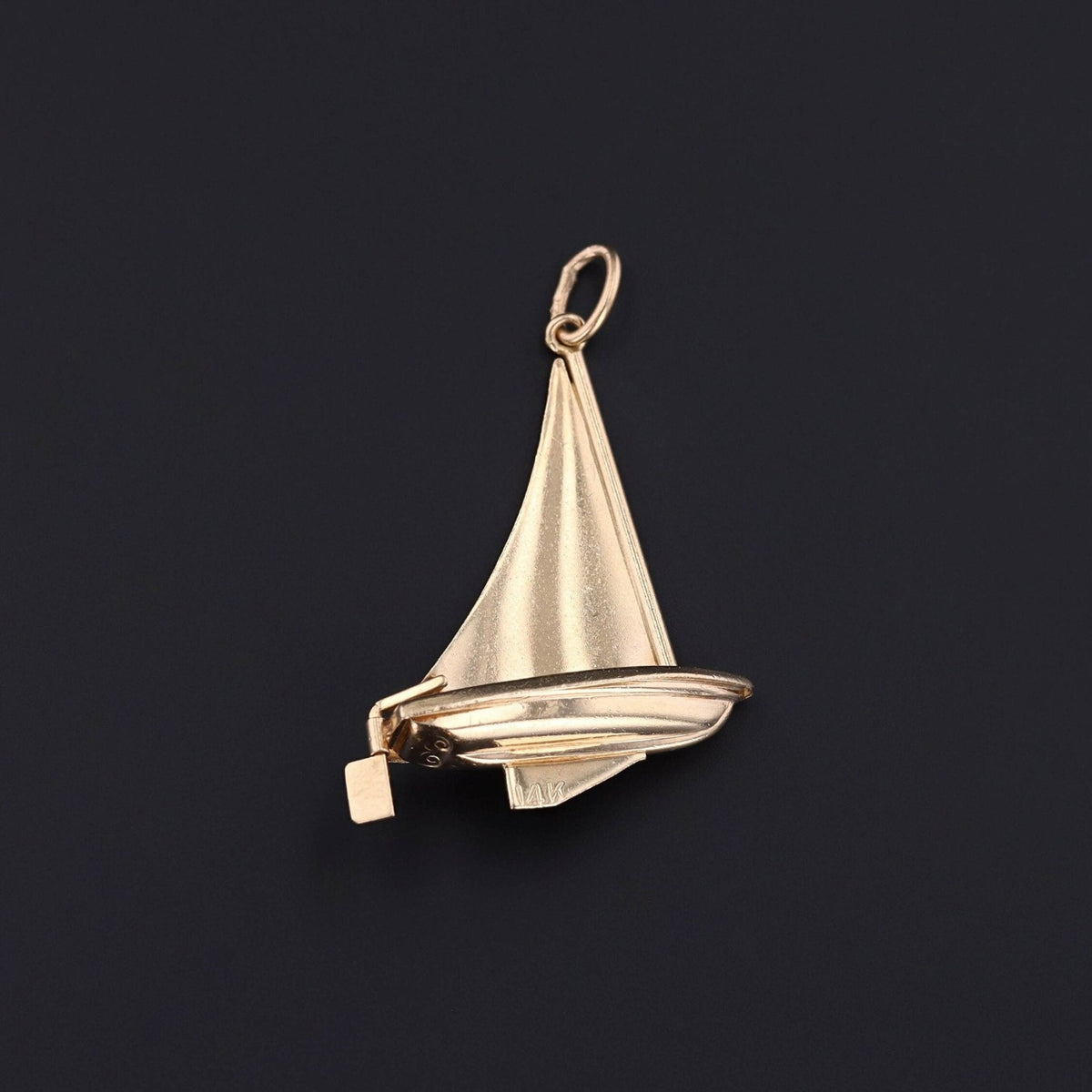 Vintage Sailboat Pendant of 14k Gold - Trademark Antiques