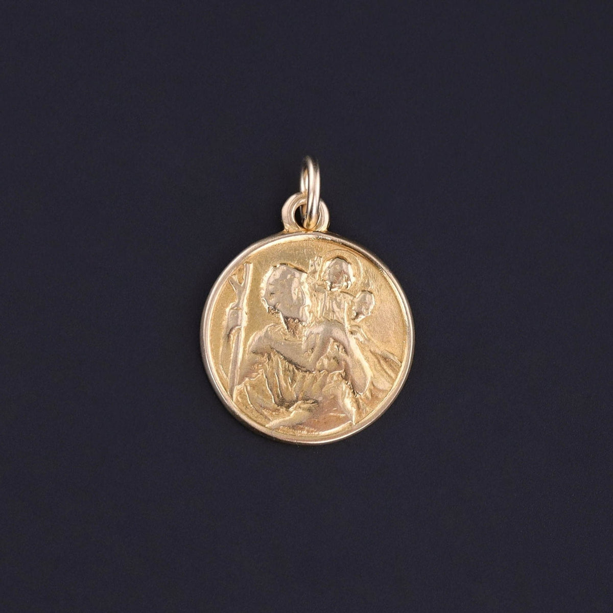 Vintage Saint Christopher Charm of 9ct Gold - Trademark Antiques