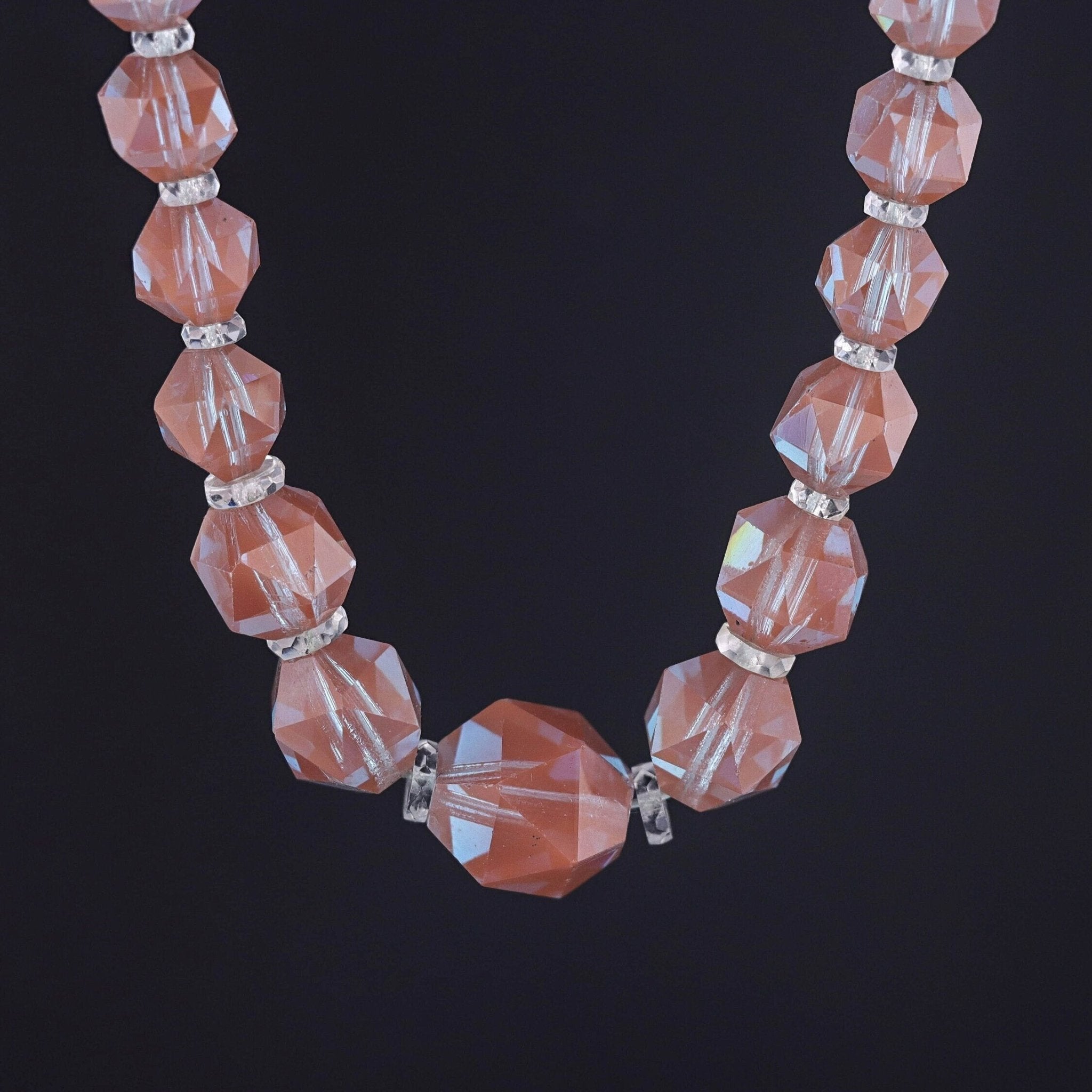 Vintage Saphiret Glass Bead Necklace - Trademark Antiques