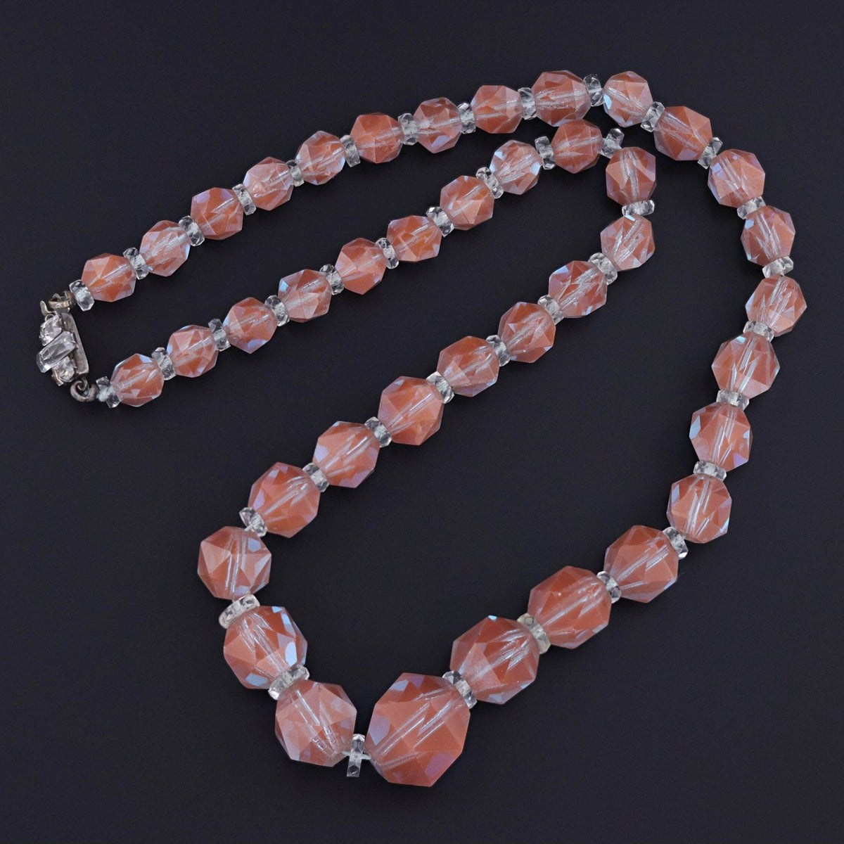Vintage Saphiret Glass Bead Necklace - Trademark Antiques