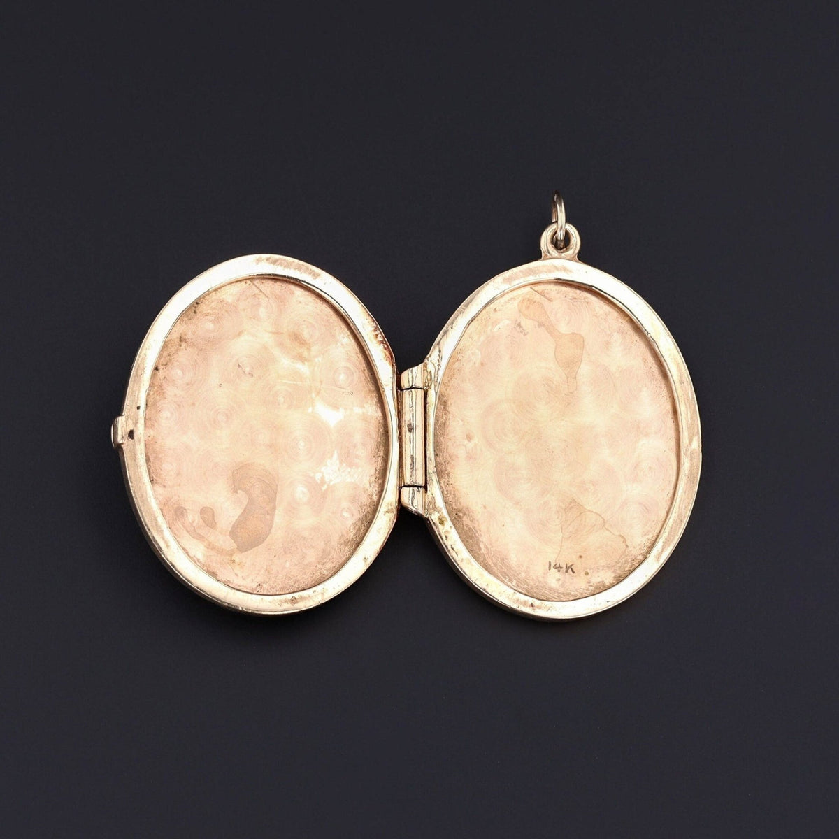 Vintage Sapphire Cherub Locket of 14k Gold - Trademark Antiques