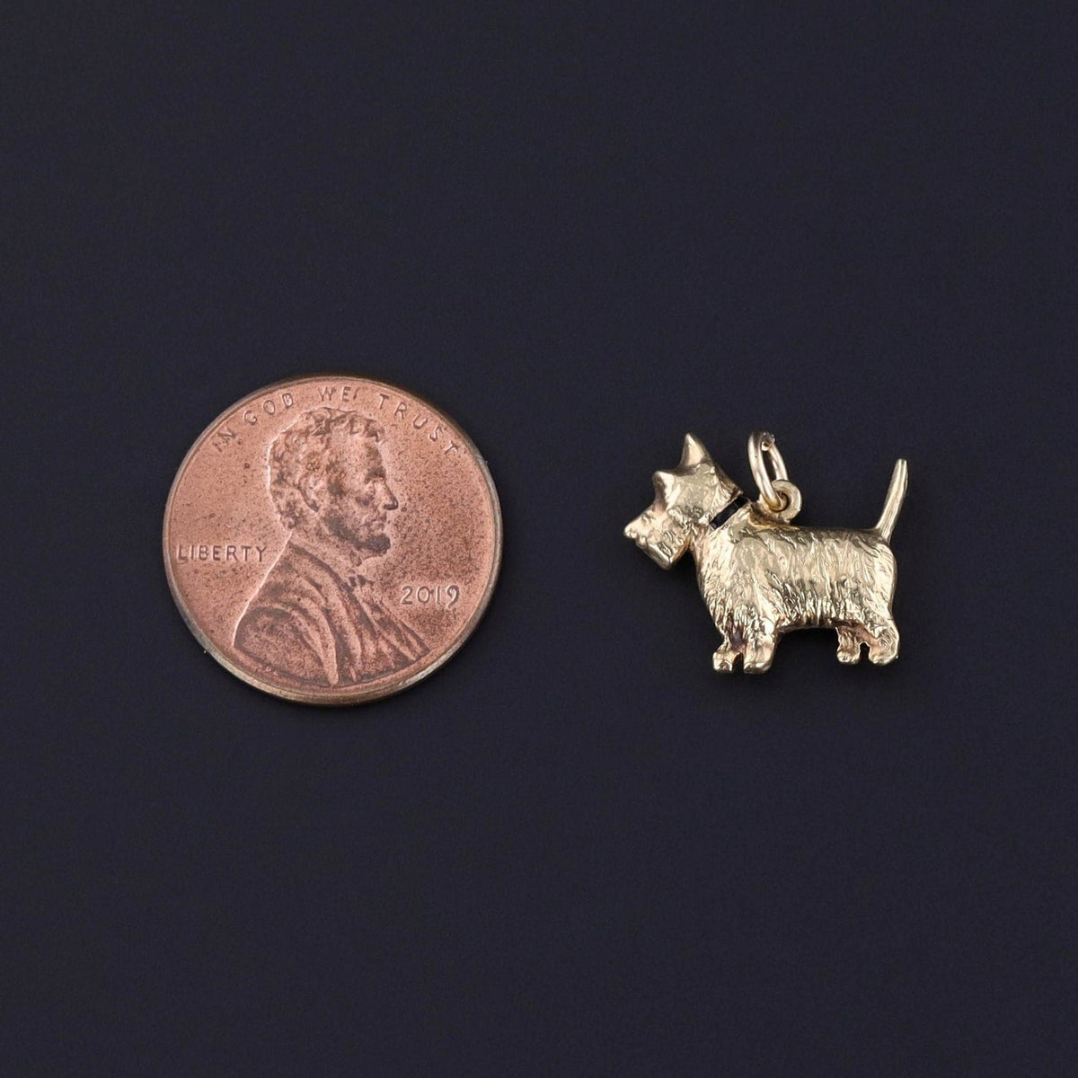 Vintage Scottish Terrier Charm of 14k Gold - Trademark Antiques