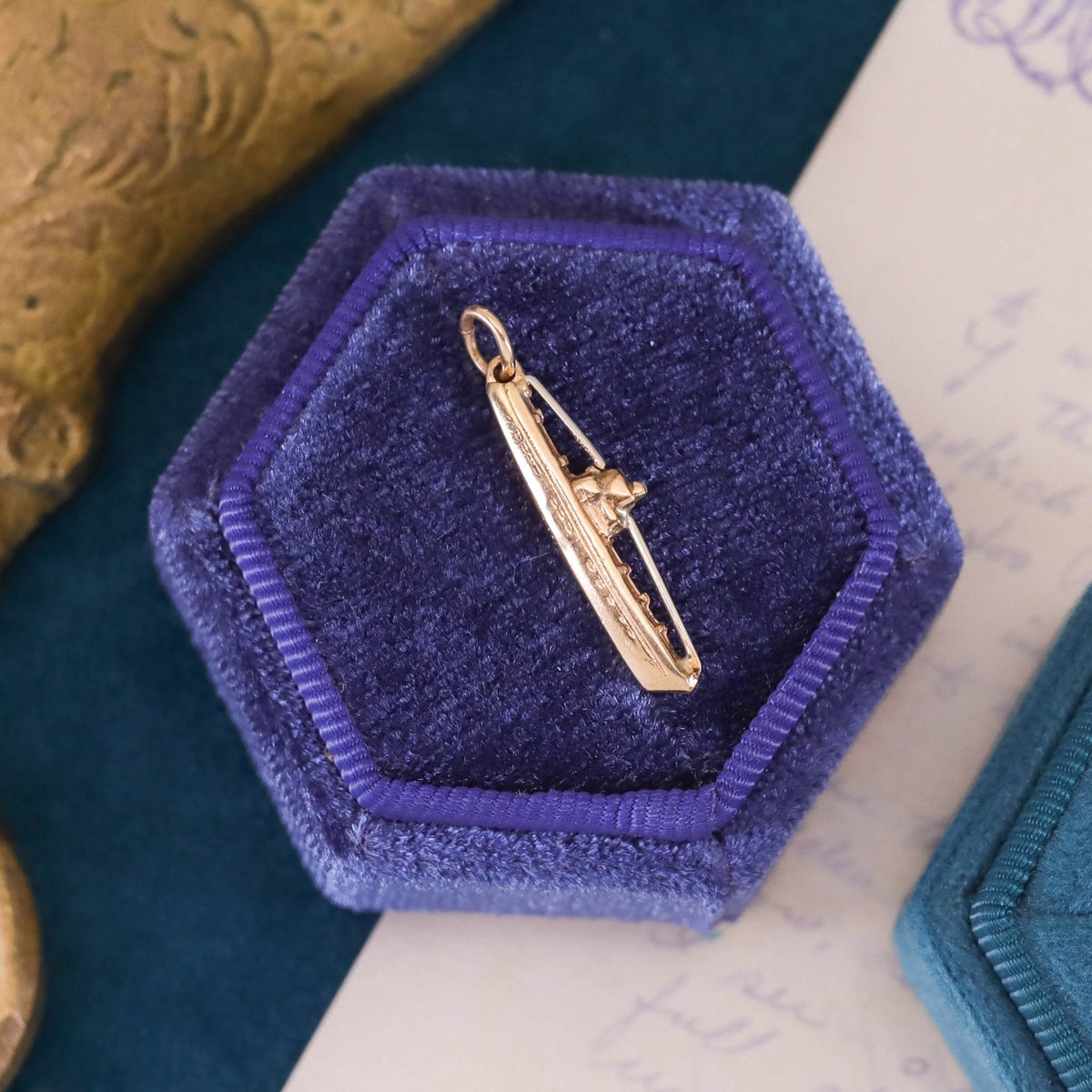 Vintage Ship Pendant of 14k Gold - Trademark Antiques