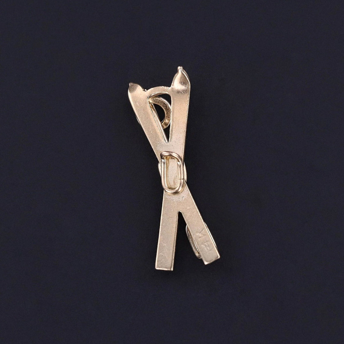 Vintage Skis Charm of 14k Gold - Trademark Antiques