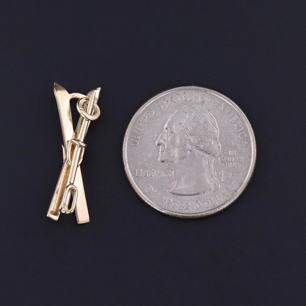 Vintage Skis Charm of 14k Gold - Trademark Antiques