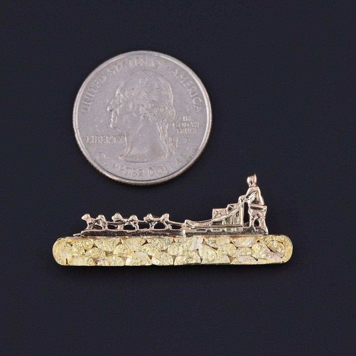 Vintage Sled Dog Brooch of 14k &amp; 18k Gold - Trademark Antiques