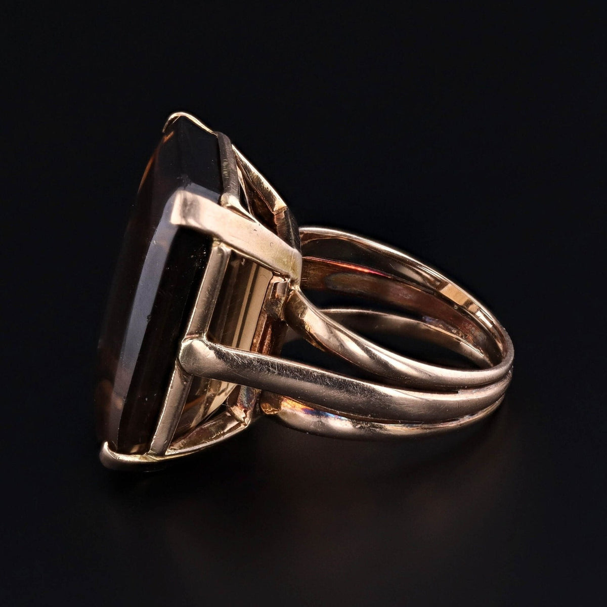 Vintage Smokey Quartz Ring of 14k Gold - Trademark Antiques