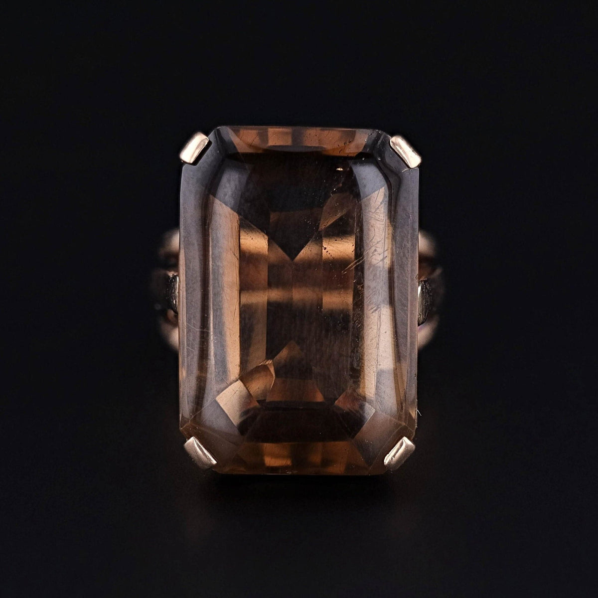 Vintage Smokey Quartz Ring of 14k Gold - Trademark Antiques