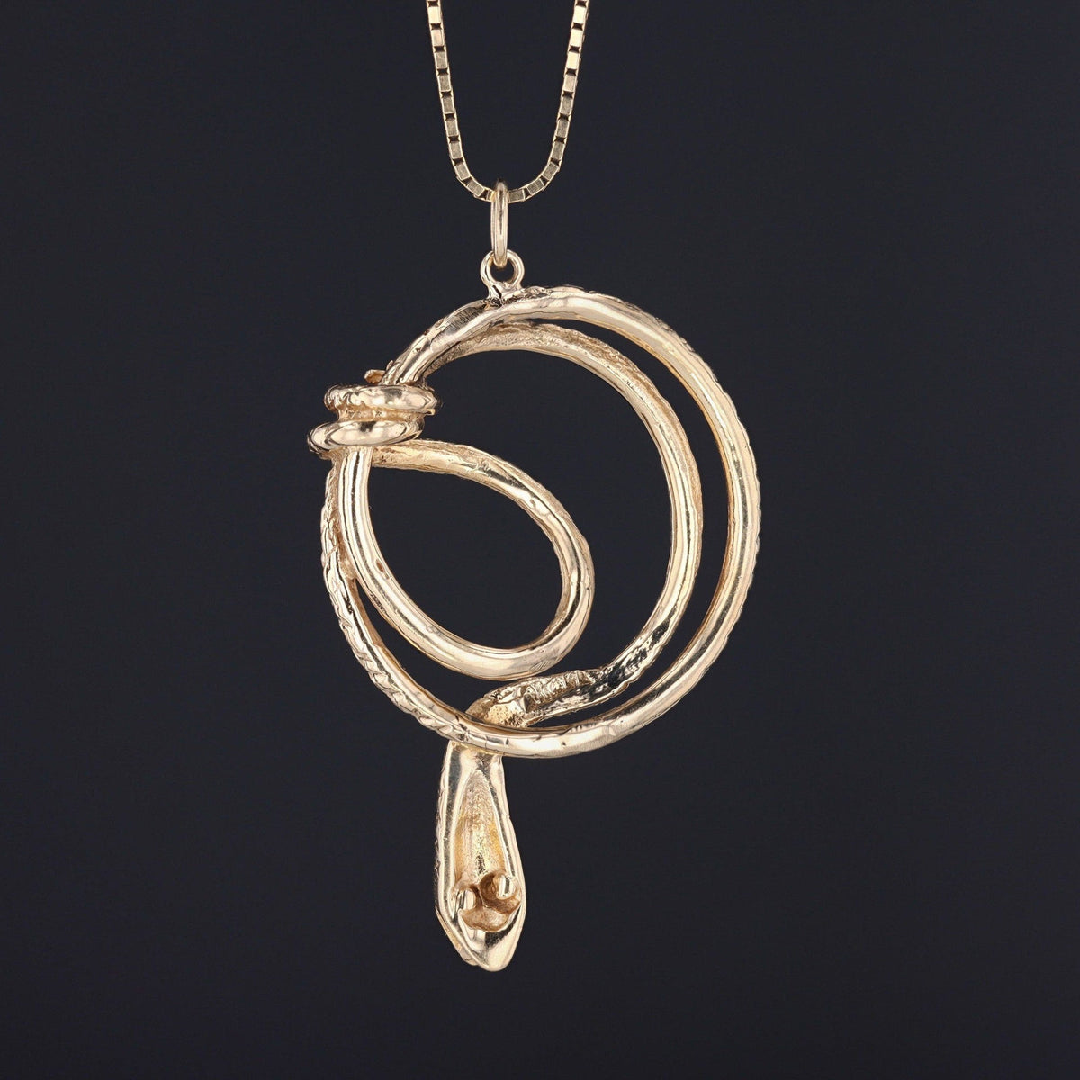 Vintage Snake Conversion Pendant of 14k Gold - Trademark Antiques