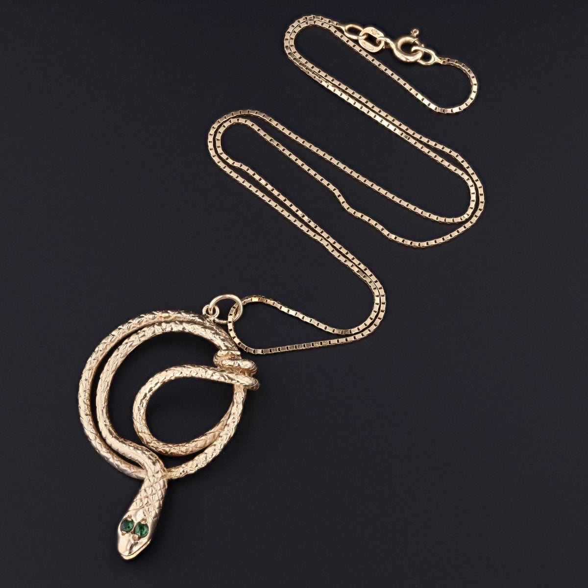 Vintage Snake Conversion Pendant of 14k Gold - Trademark Antiques
