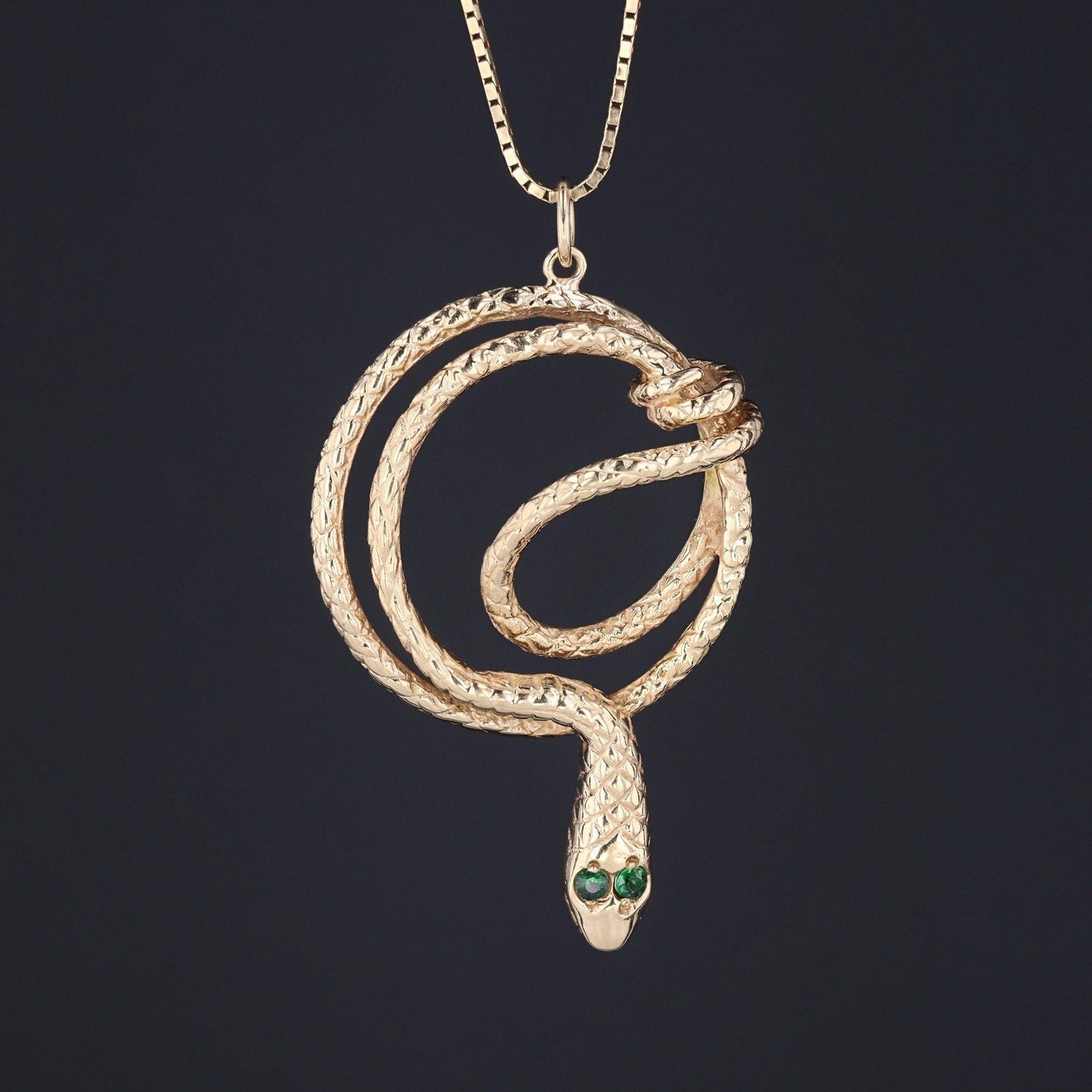 Vintage Snake Conversion Pendant of 14k Gold - Trademark Antiques