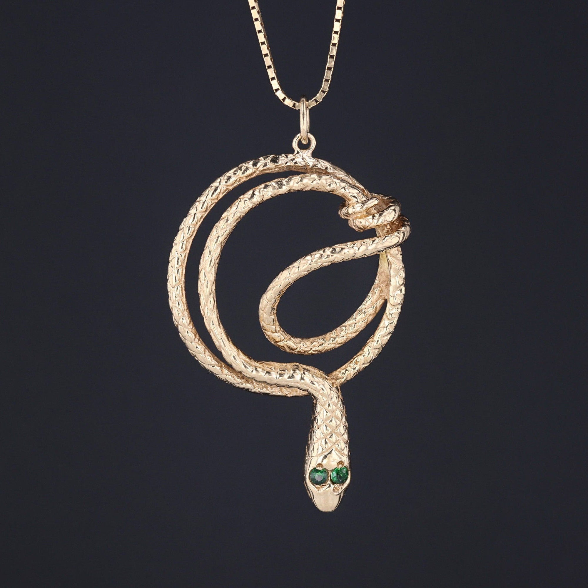 Vintage Snake Conversion Pendant of 14k Gold - Trademark Antiques