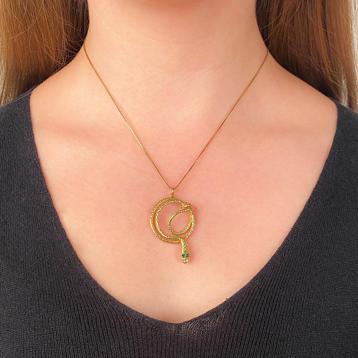 Vintage Snake Conversion Pendant of 14k Gold - Trademark Antiques