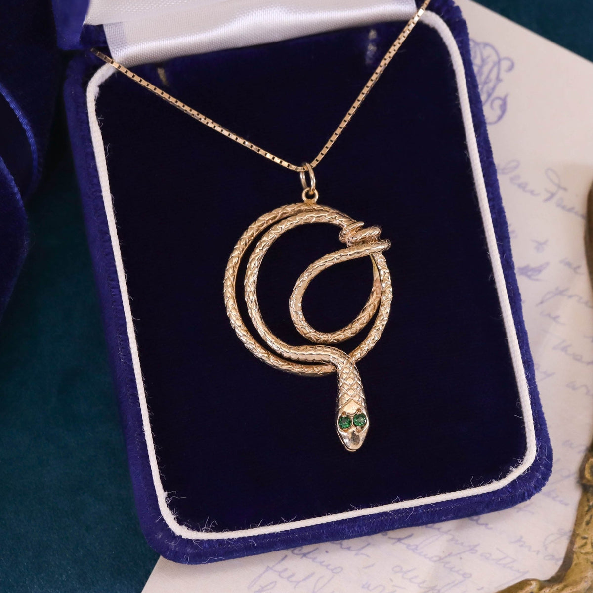 Vintage Snake Conversion Pendant of 14k Gold - Trademark Antiques