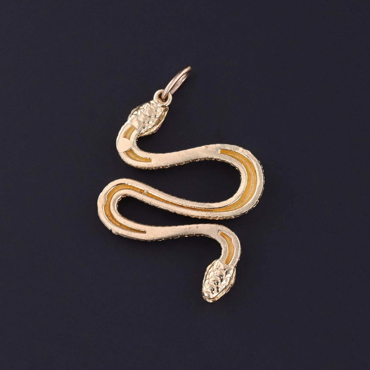 Vintage Snake Pendant of 14k Gold - Trademark Antiques