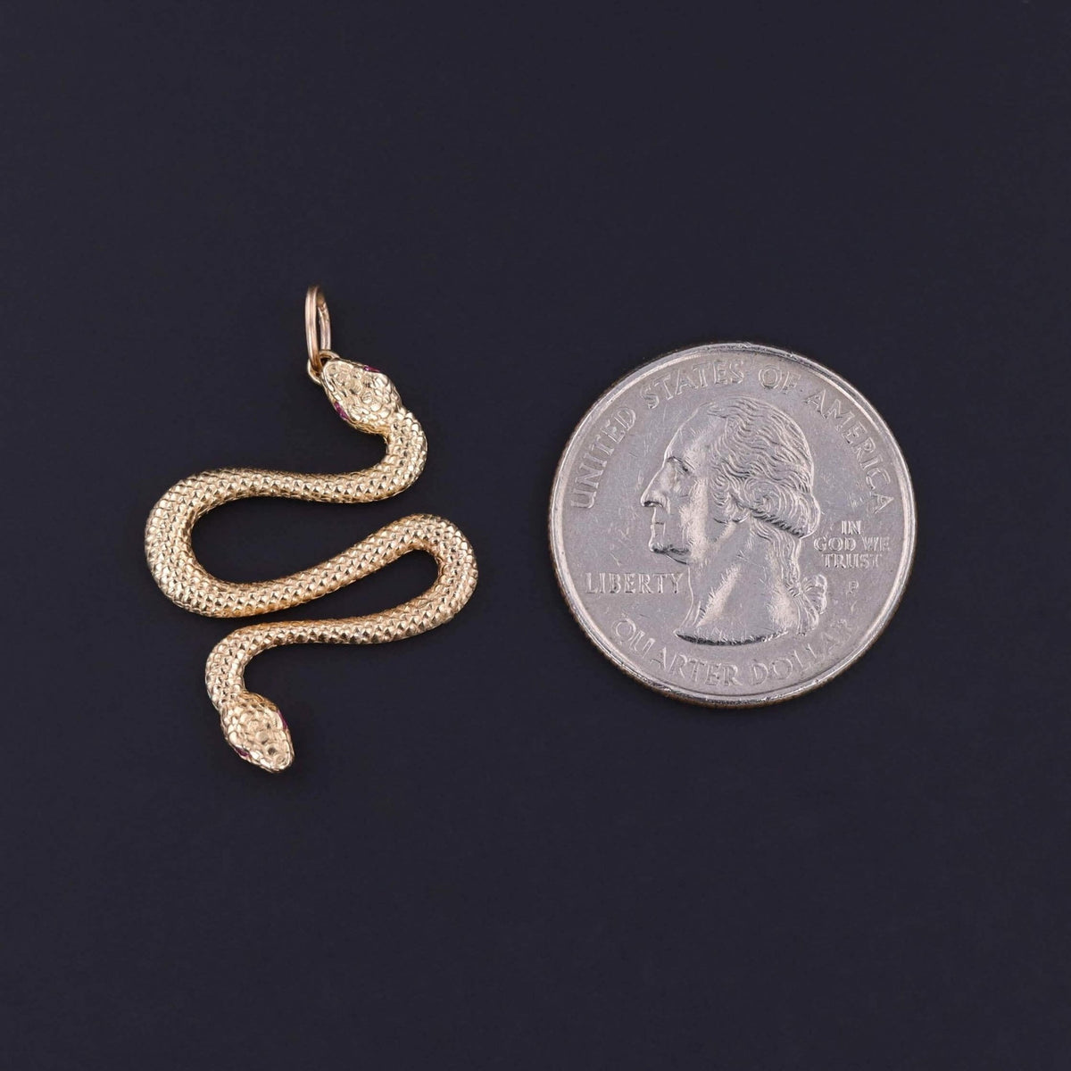 Vintage Snake Pendant of 14k Gold - Trademark Antiques