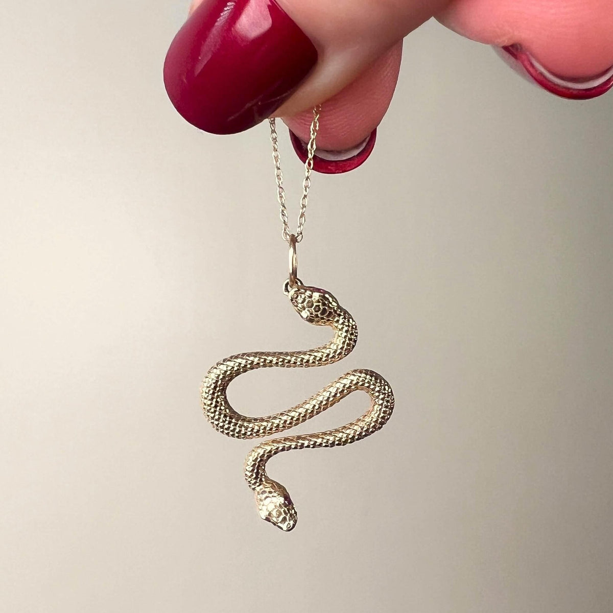 Vintage Snake Pendant of 14k Gold - Trademark Antiques