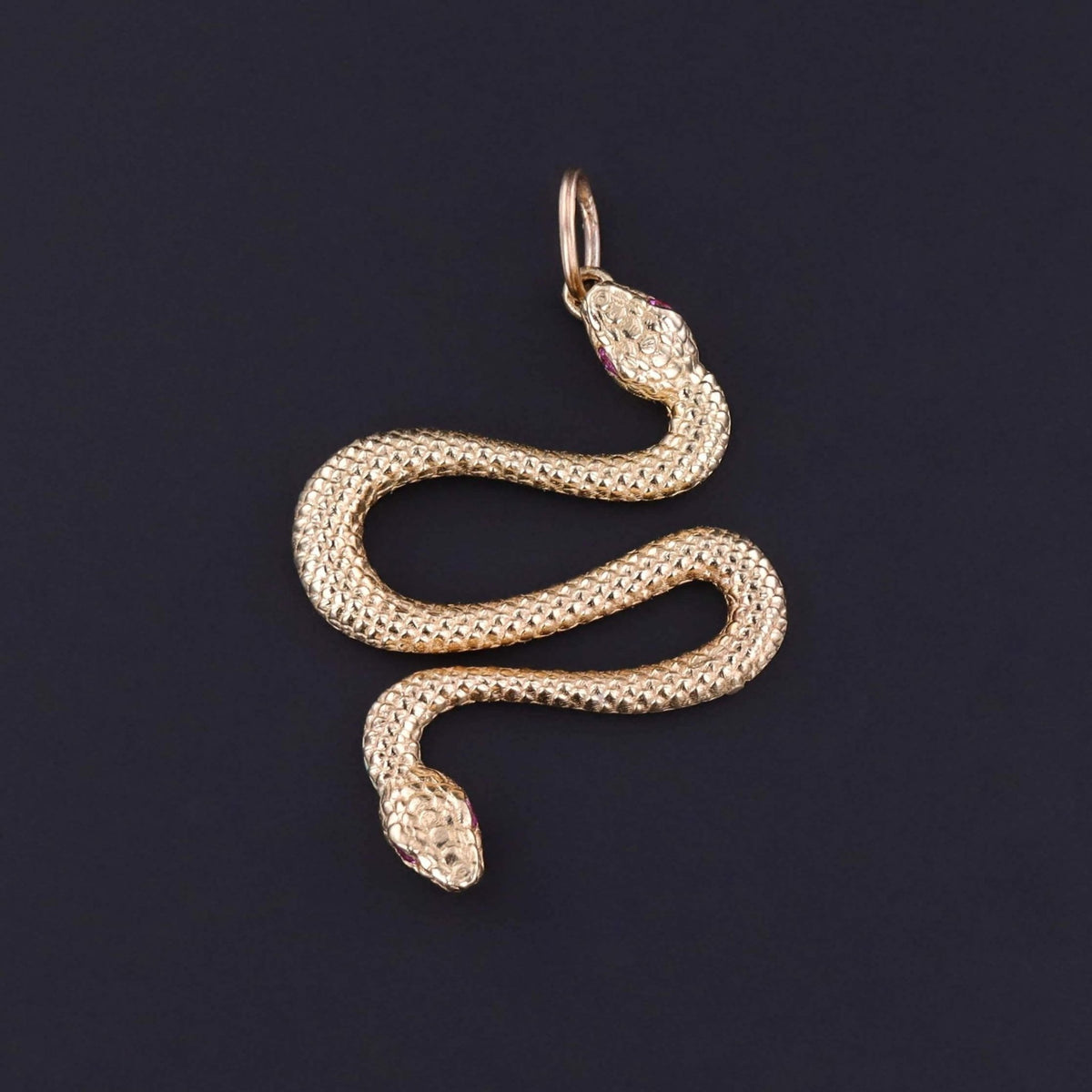 Vintage Snake Pendant of 14k Gold - Trademark Antiques