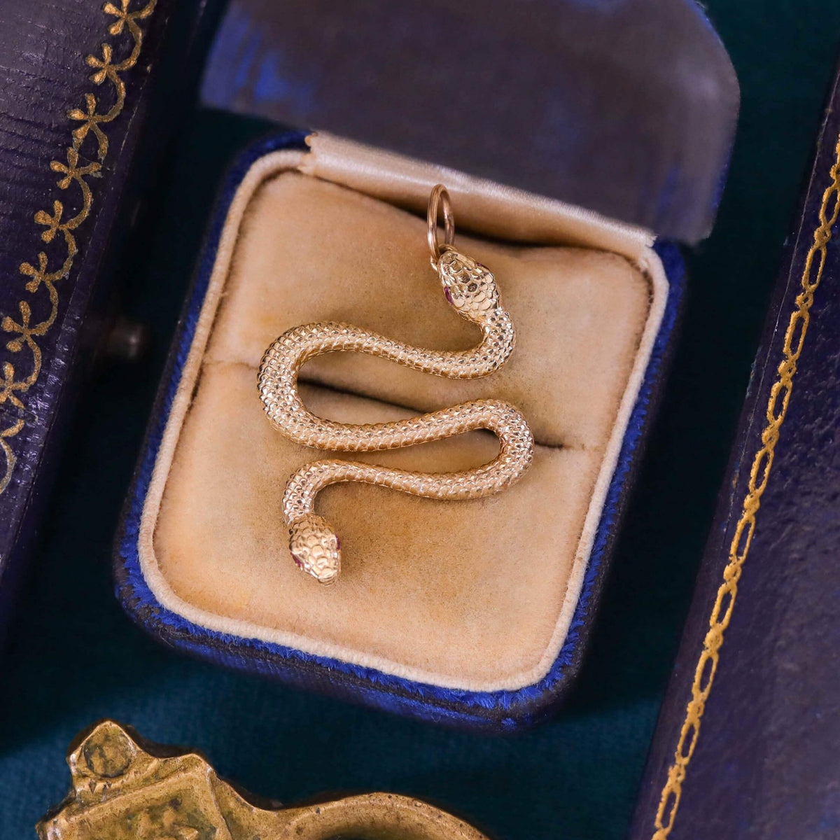Vintage Snake Pendant of 14k Gold - Trademark Antiques
