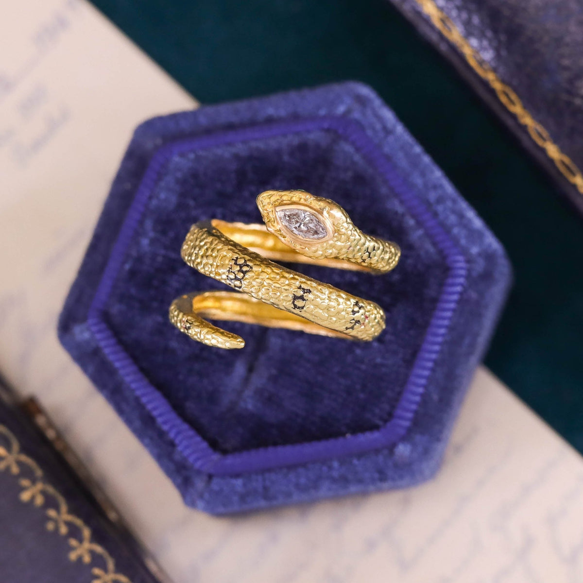 Vintage Snake Ring of 18k Gold - Trademark Antiques